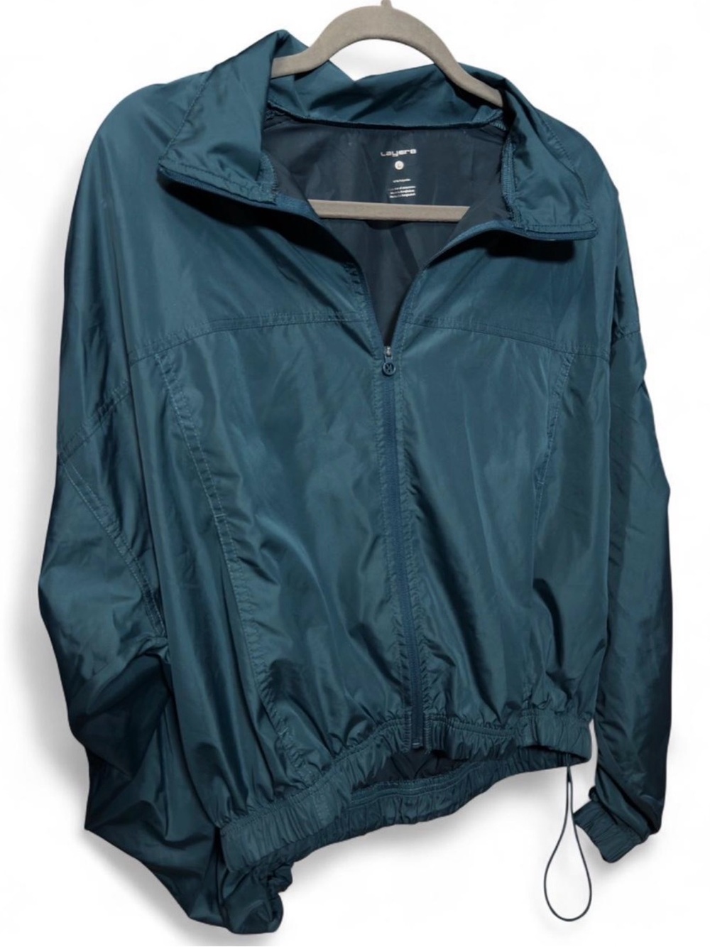 Teal blue windbreaker jacket size large women’s